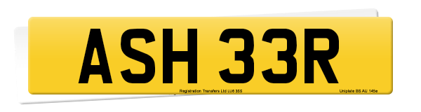 Registration number ASH 33R